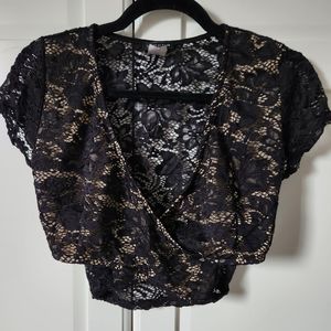 SIRENS black lace crop top